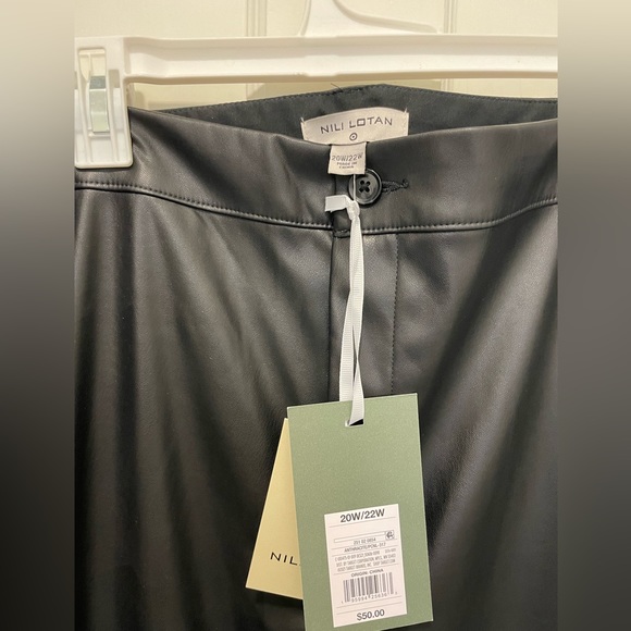 NWT Nili Lotan for Target black faux leather pants. Size 20/22W - Picture 7 of 7